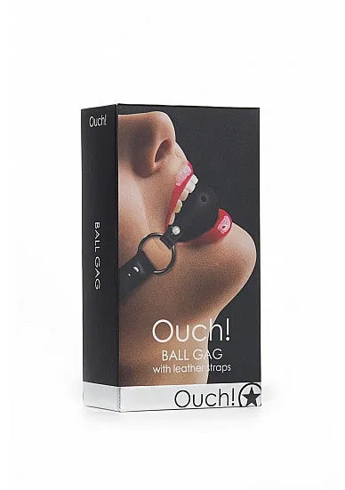 BALL GAG LEATHER STRAPS Ouch Restraints