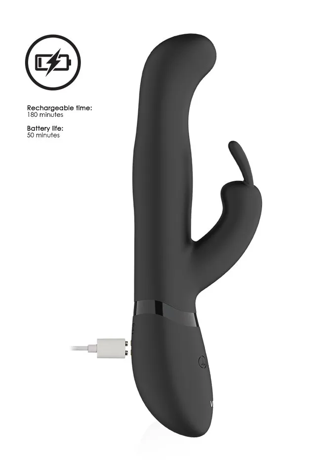 Shots America Vibrators Izara Rotating Beads Rabbit Black