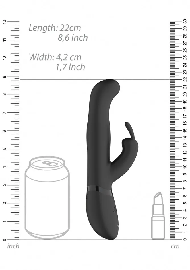 Shots America Vibrators Izara Rotating Beads Rabbit Black