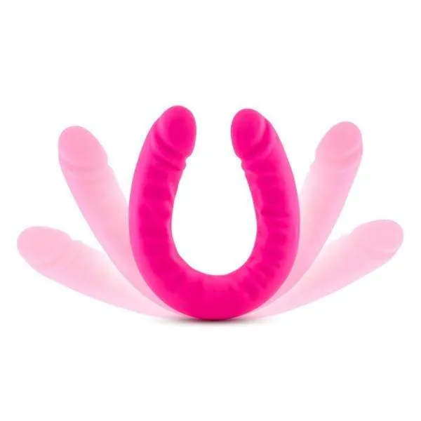Blush Dildos Ruse 18 inch Silicone Slim Double Dildo Hot Pink