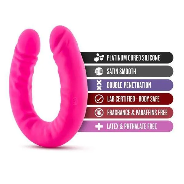 Blush Dildos Ruse 18 inch Silicone Slim Double Dildo Hot Pink