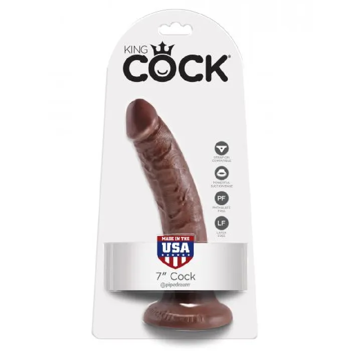 Dildos Pipedream Products King Cock 7 Inch Suction Cup Dildo Chocolate