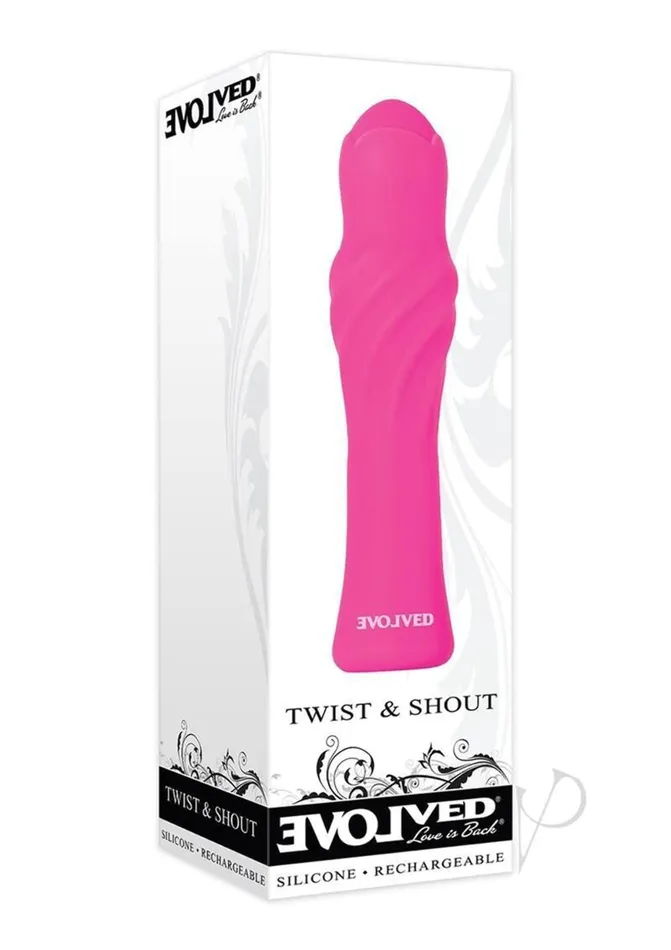 Evolved Love Is Back Twist Shout Silicone Rechargeable Vibrator Pink The Evolved Company Vibrators Evolved Love Is Back Twist Shout Silicone Rechargeable Vibrator Pink The Evolved Company Vibrators