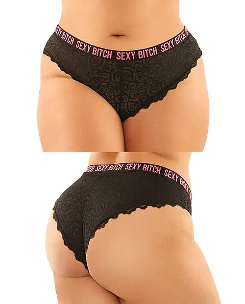 Fantasy Lingerie Vibes Sexy Bitch Panty Thong 2Pk LXl Female Sex Toys