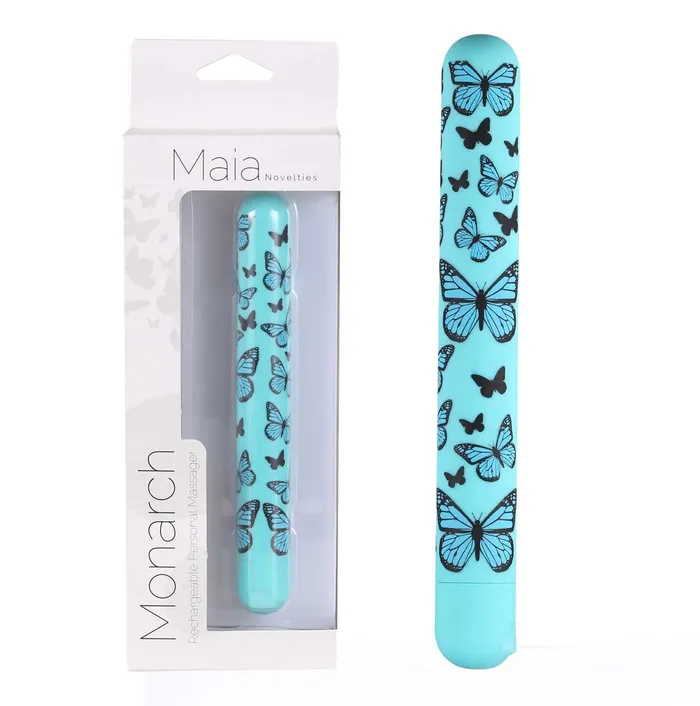 Maia Novelties Female Sex Toys Monarch Butterfly Pattern Long Rechargeable Bullet Maia Novelties Female Sex Toys Monarch Butterfly Pattern Long Rechargeable Bullet