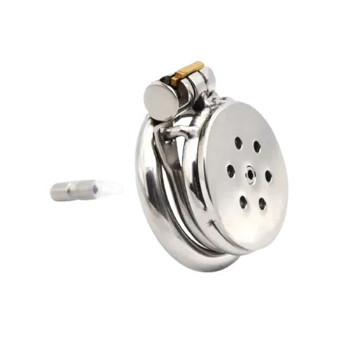 Male Sex Toys CHASTITY CAGE CO The Flat Chastity Cage with Antiring Urethral