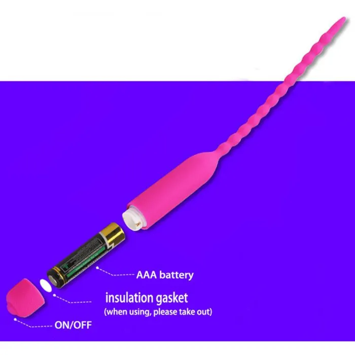 Male Sex Toys House of Dasein Cock Ball Toys Black Pink Silicone Urethral Sound Beaded Penis Plug Vibrator
