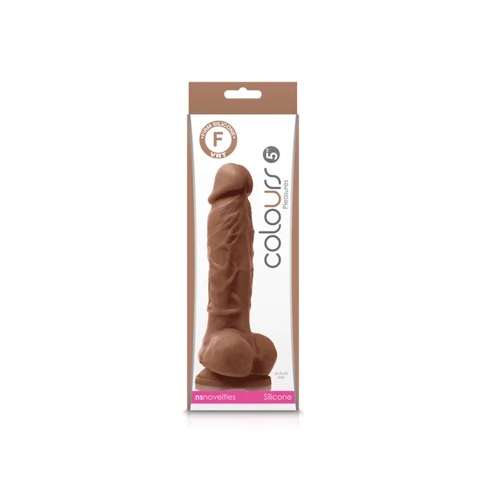 NS Novelties Dildos Colours Dual Density 5 Inch Silicone Dildo Milk Chocolate