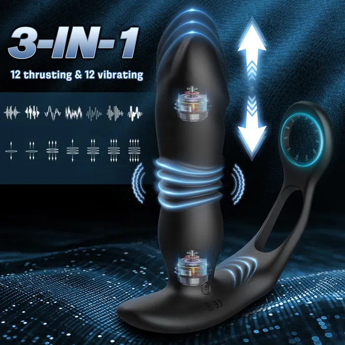QUTOYS Female Sex Toys Knight 12 Vibrating 12 Thrusting Silicone Anal Vibrator QUTOYS Female Sex Toys Knight 12 Vibrating 12 Thrusting Silicone Anal Vibrator