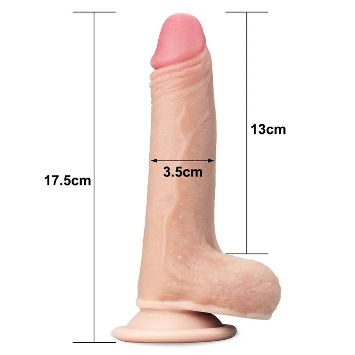 7 Inch Sliding Skin Dual Layer Dong LoveToy Dildos