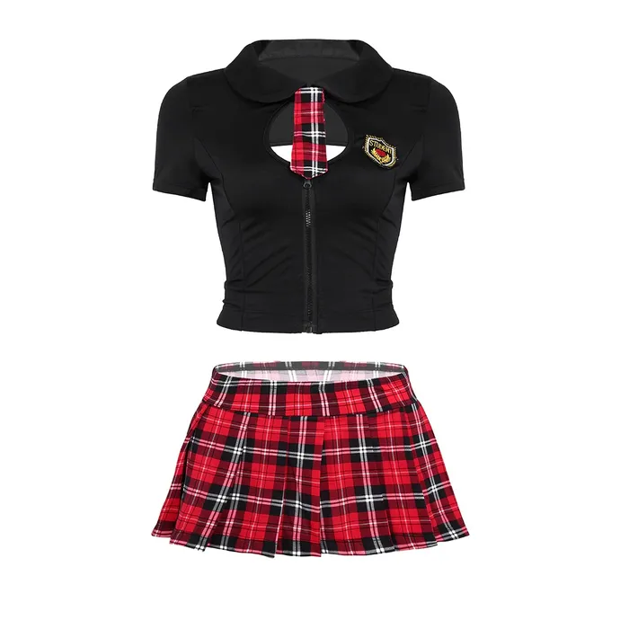 Adults Schoolgirl Cosplay Uniform Female Sexy Costume Top with Pleated Mini Skirt EVEs SECRETS Female Sex Toys