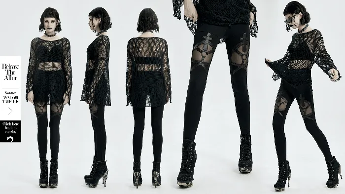Chic MeshPanel Iron Ring Womens Leggings for an Edgy Look EVEs SECRETS Male Sex Toys