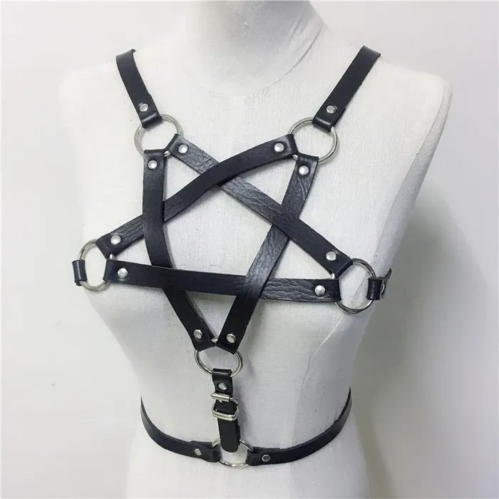 Female Sex Toys EVEs SECRETS Body Harness with Pentagram for Ladies Sexy Bra Belts Body Bondage Fetish Garters