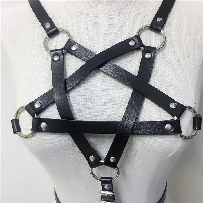 Female Sex Toys EVEs SECRETS Body Harness with Pentagram for Ladies Sexy Bra Belts Body Bondage Fetish Garters