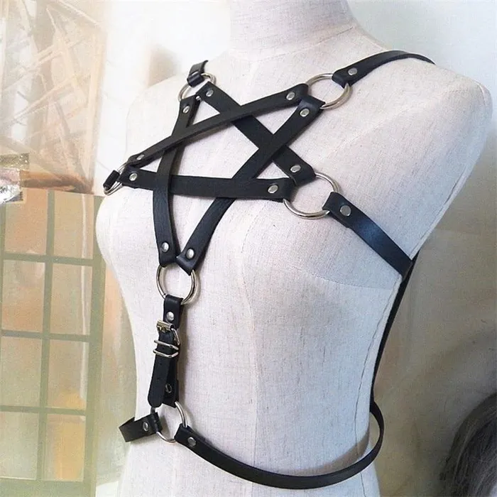 Female Sex Toys EVEs SECRETS Body Harness with Pentagram for Ladies Sexy Bra Belts Body Bondage Fetish Garters