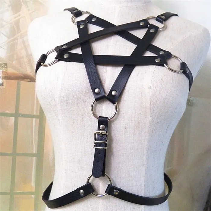 Female Sex Toys EVEs SECRETS Body Harness with Pentagram for Ladies Sexy Bra Belts Body Bondage Fetish Garters