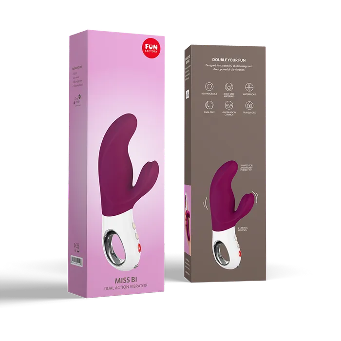 Fun Factory Female Sex Toys Fun Factory MISS BI DUAL ACTION GSPOT RABBIT VIBRATOR And PROSTATE VIBRATOR with 36 Vibration Combos includes FREE TOYBAG