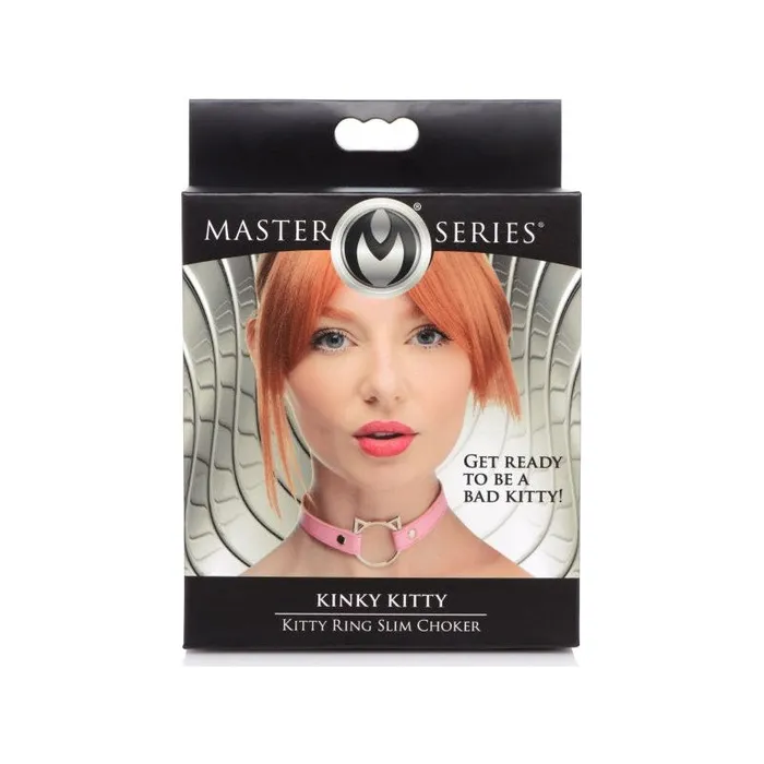 Vibrators Master Series Kinky Kitty Ring Slim Choker Pink
