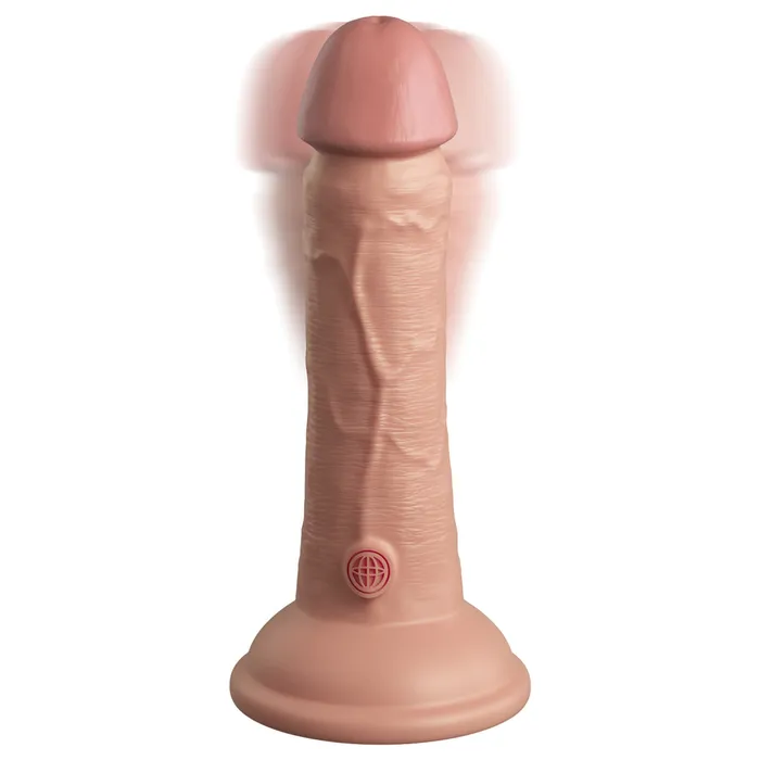 Female Sex Toys King Cock Elite 6 Dual Density Vibrating Silicone Cock with Remote Light King Cock