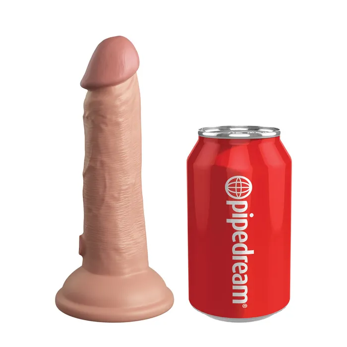 Female Sex Toys King Cock Elite 6 Dual Density Vibrating Silicone Cock with Remote Light King Cock