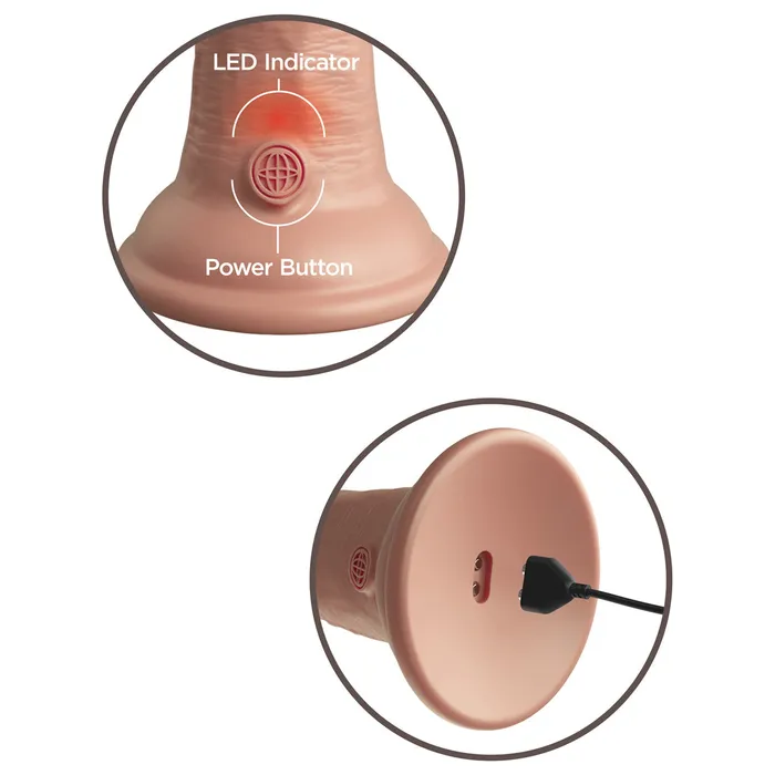 Female Sex Toys King Cock Elite 6 Dual Density Vibrating Silicone Cock with Remote Light King Cock