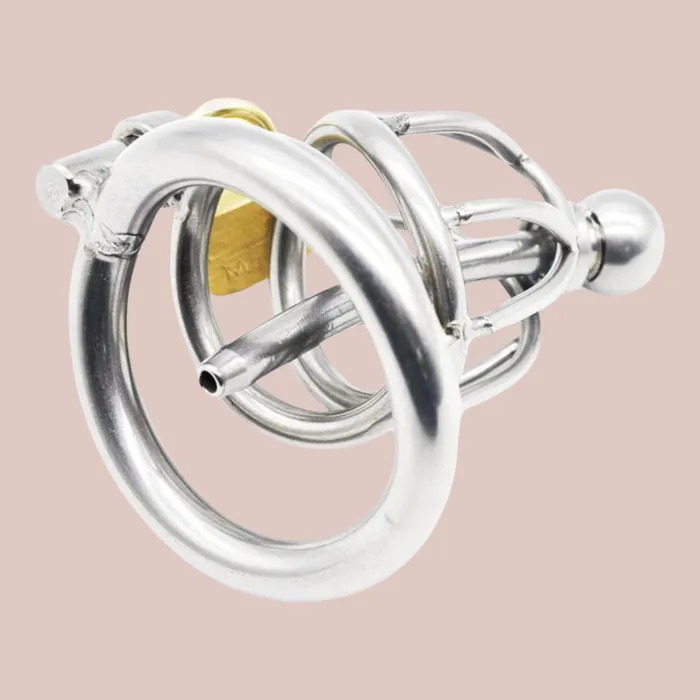 Male Sex Toys Prison Bird Small With Urethral Tube Metal Chastity Device House of Chastity