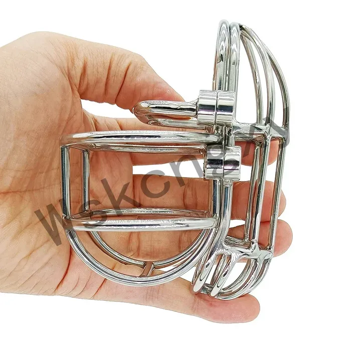 Male Stainless Steel Puncture Chastity Cage for Cock and Balls BallbustingToyscom Male Sex Toys