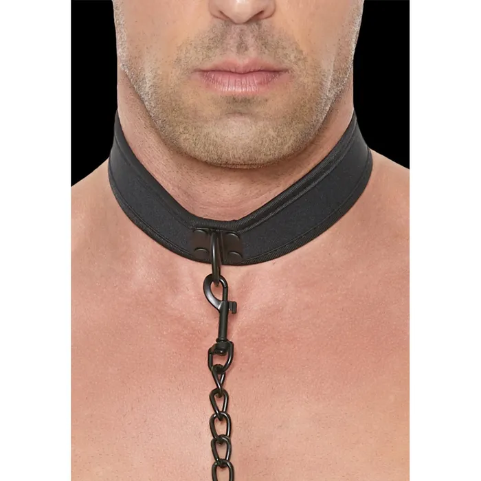 Ouch Neoprene Collar with Leash Black Ouch Couples