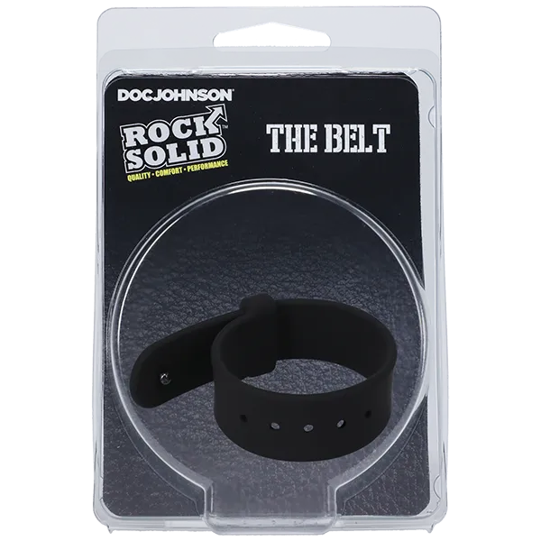 Rock Solid The Belt Adjustable Silicone CRing Black Doc Johnson Anal Rock Solid The Belt Adjustable Silicone CRing Black Doc Johnson Anal