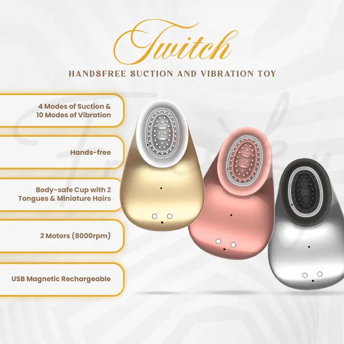 SHOTS Vibrators SHOTS Twitch Handsfree Suction and Vibration Toy Rose